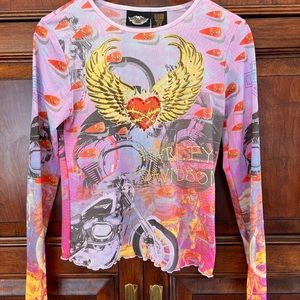 Harley Davidson Sheer Graphic Long Sleeve Shirt